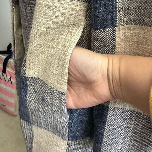 J. McLaughlin Womens Blue Beige Check Tweed Blazer Coat Size XS Pockets Lined - Picture 5 of 10